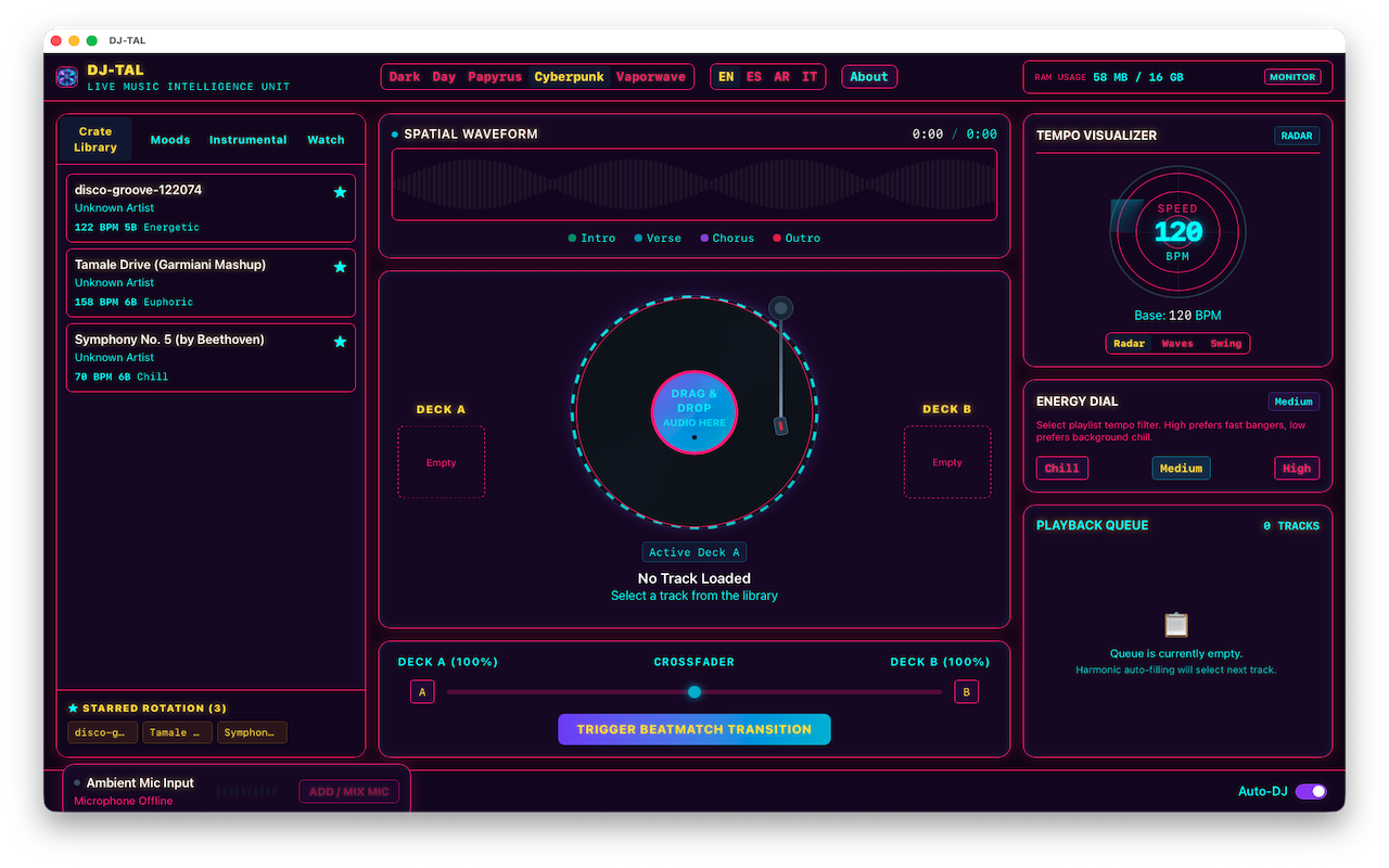 DJ-TAL Screenshot 2 - BPM Radar Visualizer